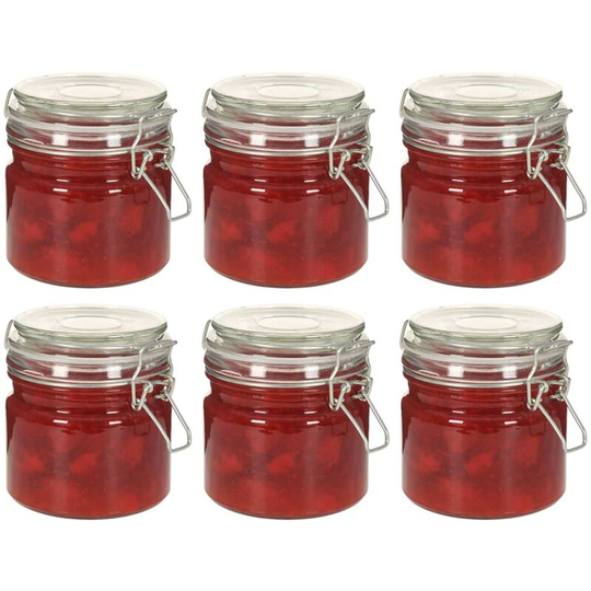 Topdeal - Storage Jars with Clip Closure 6 pcs 500 ml VDFF30677_UK