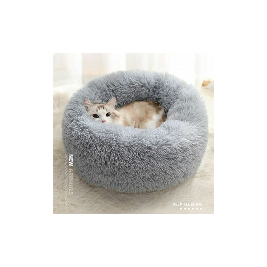 Cat Bed Beautiful Pet Bed Small Dog Bed Plush Soft Round Cat Sleeping Bed (50 cm Diameter Light-O