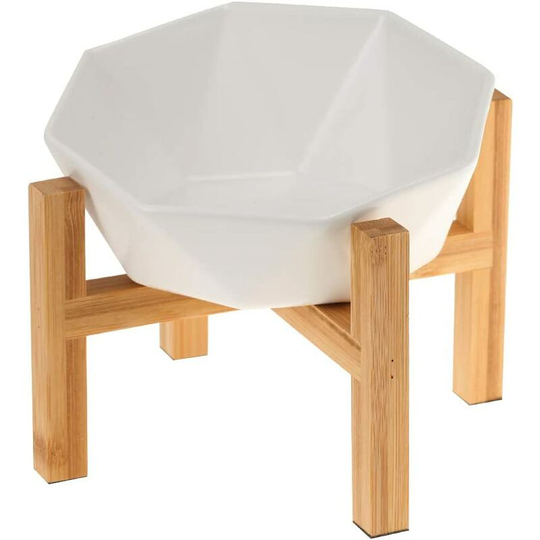 Perle Raregb - Bowl for cat bowl for cat bowl for dog bowl chat bowl for cat big bowl for ceramic cat bolle single white + shelf