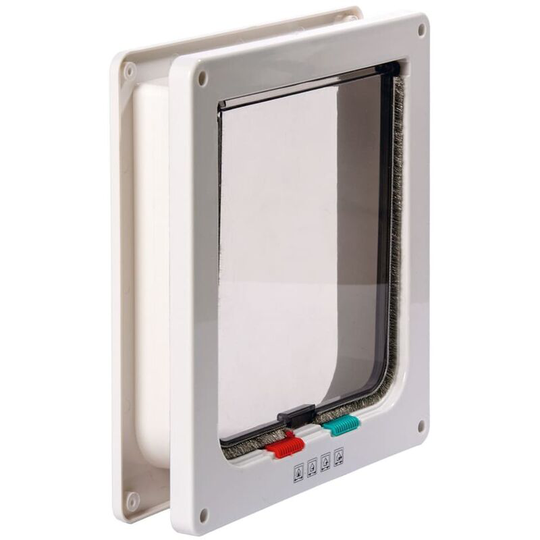 4-way Lockable Cat Door Porta 23.5x25.2x5 cm White Karlie White