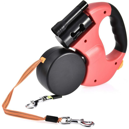 Automatic Extendable Hand Holding Pet Leash Retractable Pull Rope Dog Leash Adjustable for Dog Walking Pets Hiking(Scarlet)