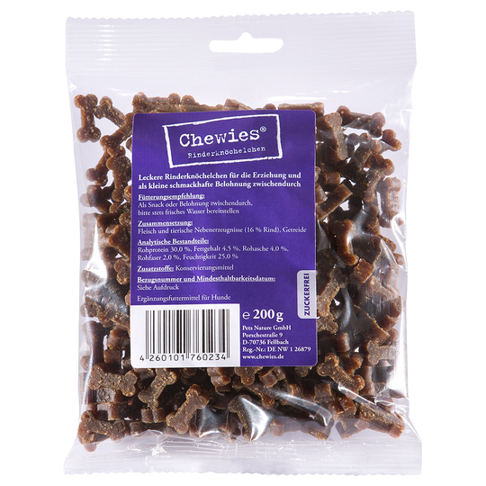 Chewies Bone Treats (Semi-Moist) 200g - Saver Pack: 4 x Beef