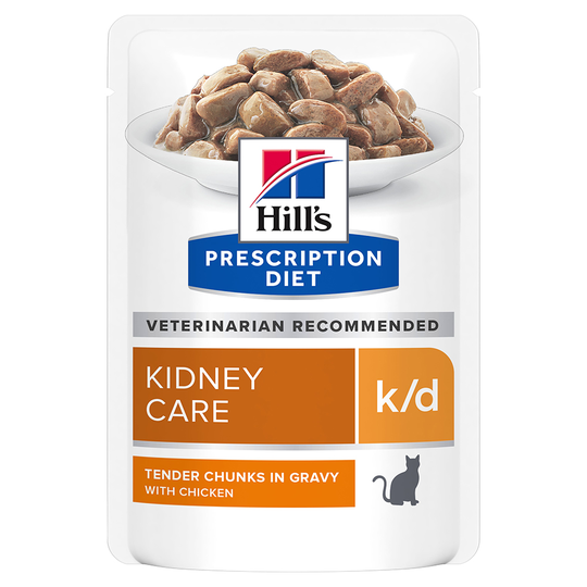 Hill's Feline Prescription Diet Pouches Saver Pack 24 x 85g - k/d Kidney Care Chicken