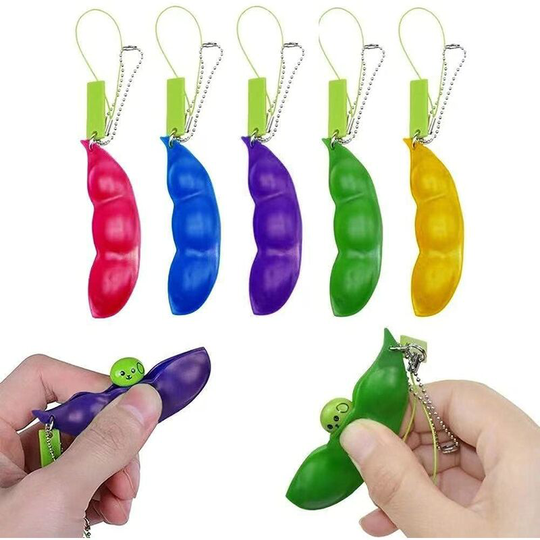Fidget Toys,Funny Facial Expressions Squeeze Edamame Fidget Toy,Gift for Children and Adults Release Stress and Anxiety, Edamame Fidget