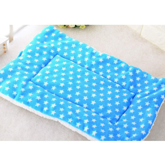 Soft Cat Dog Blankets Puppy Pads Washable Mat Small Medium Large (m, Blue)
