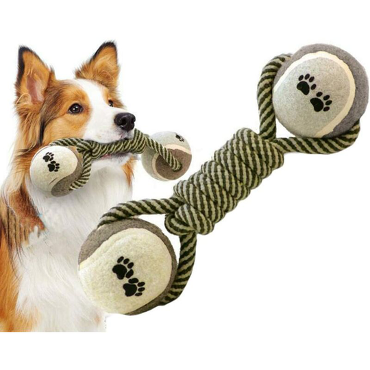 Rope and Ball Toy for Small Medium Dogs Puppy Teeth Cleaning Cotton Chew Toys (1 Piece)