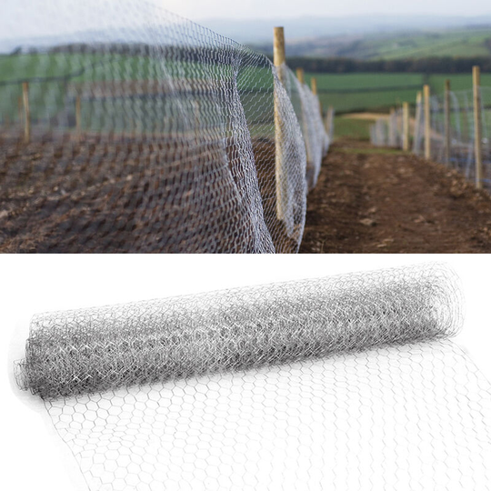 Livingandhome - Fence Panels Galvanised Iron Wire Net Animal Cage Protective Mesh, Grid 5CM 0.9x25M