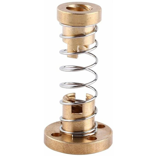 T8 Anti-Backlash Spring Loaded Nut Gap Elimination for 8mm Acme Threaded Rod Head Screw 2mm Pitch 8mm Lead