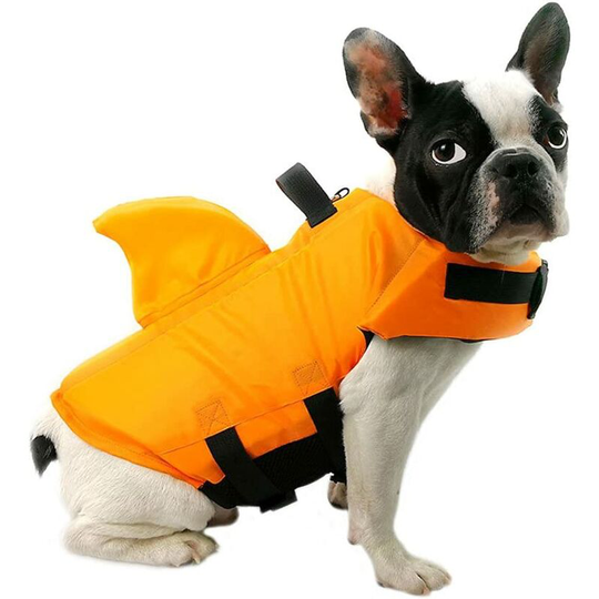 Lifejacket for dog Security Vest Puppy Pets Adjustable Swimwear with Shark Aileron (xs, Orange)
