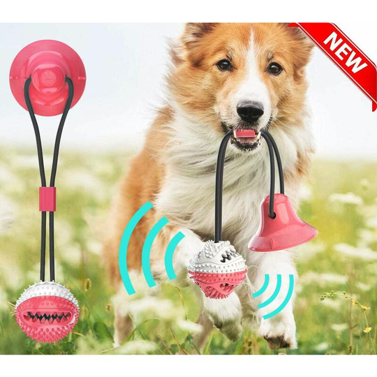 Multifunctional Pet Molar Toy, Rope Dog Toy with Suction Cup, Pet Toy Cleaning Ball, Suction Cup Chew Toy