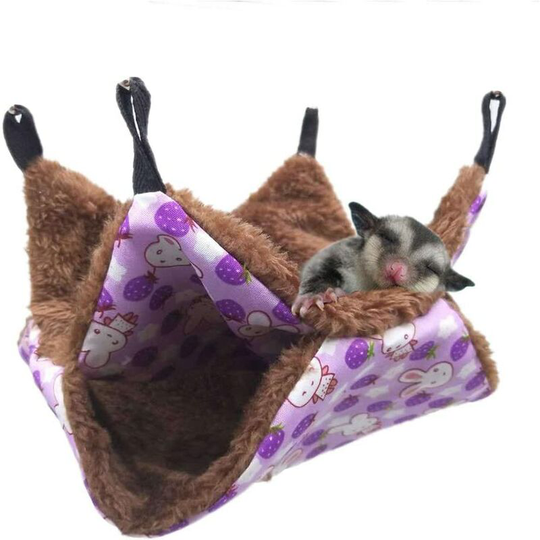 Winter Small Pets Cage Hammock Warm Bunk Bed Sugar Bed Glider, Purple Small - Langray