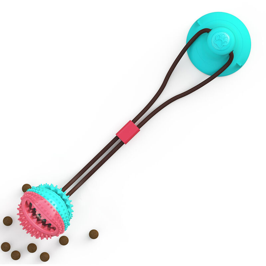 FVO - Dog Toy Suction Cup, Interactive Dog Toy Ball with Suction Cup Teeth Cleaning Molar Chew Multifunction Toy Suitable for Small and Medium Dogs