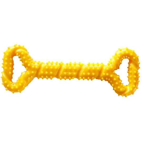 Perle Rare - 31cm Heavy Duty Rubber Dog Chew Toy Bone Shaped Puppy Chew Toy with Convex Design Sturdy Interactive Toy for Aggressive Chewers Small