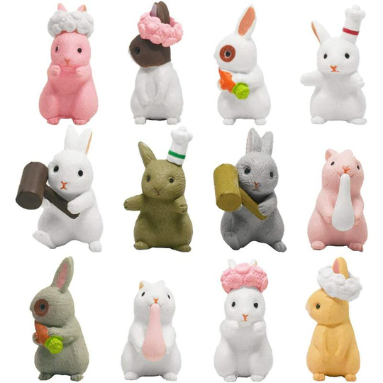 Mezheng - Miniature Rabbit Ornament 12pcs Mini Easter Bunny Figurines Easter Bunny Figurine Small Resin Animals Rabbit Toys for Easter Decorations