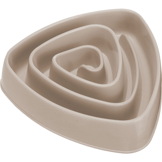 Slow Feeder Dog Cat Bowl Healthy Eating Anti Bloat No Gulp Puppy Pet Interactive 20x4.5cm Beige