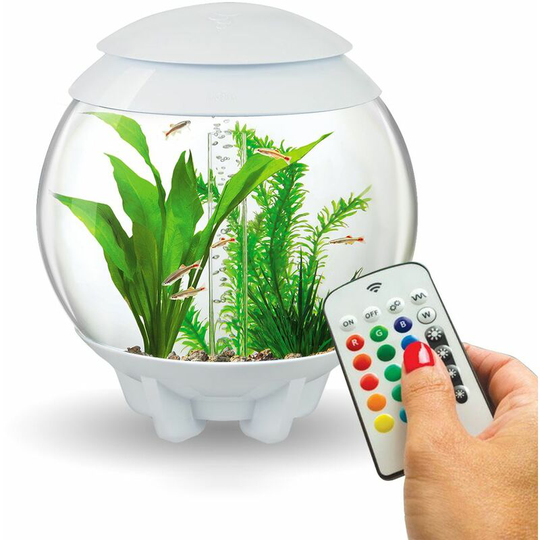 Biorb - Halo 15L Aquarium in White with mcr led Lighting and Black Stand
