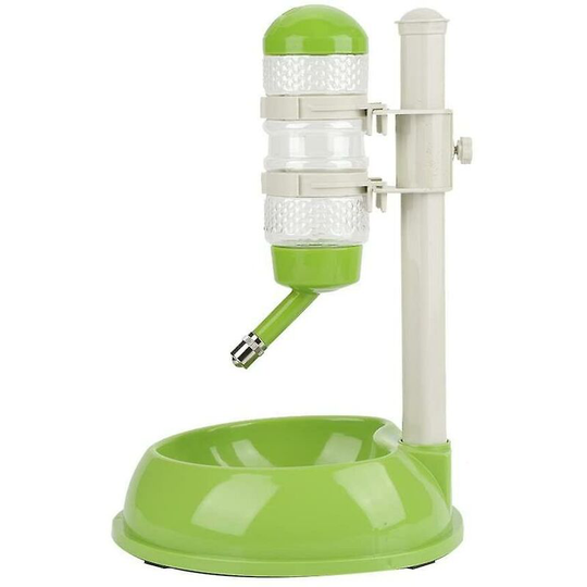Automatic Water Food Feeder Bowl Adjustable Dog Food Dispenser Drinking Bowl Standing Feeder for Pets Cats Dogs(Green)