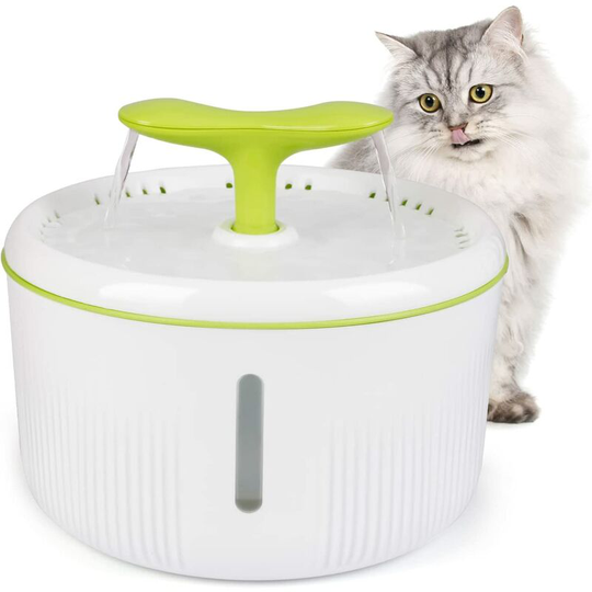 Benobby Kids - Amoever Cat Water Fountain, 2L Cat Water Dispenser, Automatic Cat Fountain with led Light, Water Level Window and Activated Carbon