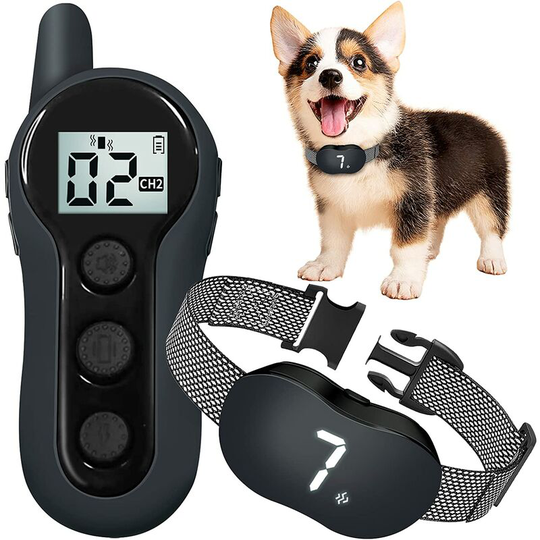Dog Training Collar,Rechargeable Waterproof Electric Dog Collar,Sound/Vibration/Micro Current Alarm Remote Control Anti Bark Dog Collar