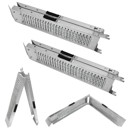 2 Pcs Steel Foldable Loading Ramp Bike Quad Mower Vehicle Garage Tool