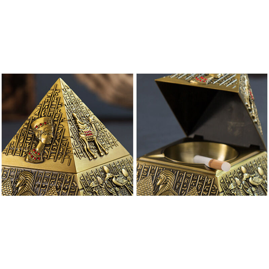 Heguyey - Egyptian ashtray Cigarette ashtray with lid for indoors and outdoors