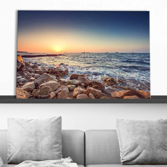 Stones Beach - Wrapped Canvas Photograph Print