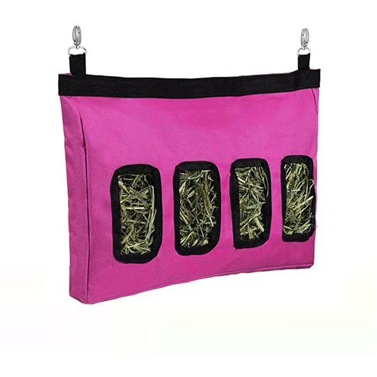 Muff - Rabbit Hay Feeder Bag, Guinea Pig Hay Feeder Storage ,Hanging Feeding Hay 600D Oxford Cloth Fabric l Rose