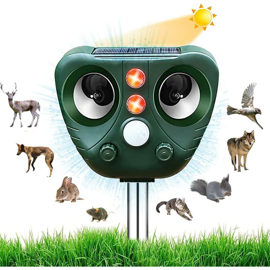 Modou - Outdoor Cat Repeller, Ultrasonic Cat Repeller, Dog Repeller, Solar Charge, usb Charge Prevent Dogs Cats Birds, for Gardens, Fields,