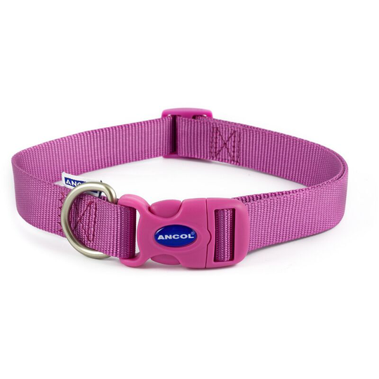Heritage Nylon Adjustable Dog Collar (1.5 x 20-30cm) (Purple) - Purple - Ancol