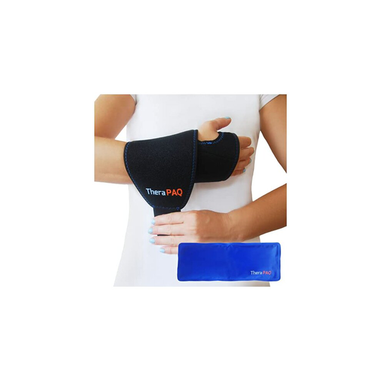 Wrist Ice Pack Wrap by TheraPAQ - Hand Support Brace with Reusable Gel Pack - Hot & Cold Therapy to Treat Carpal Tunnel Pain, Rheumatoid Arthriti