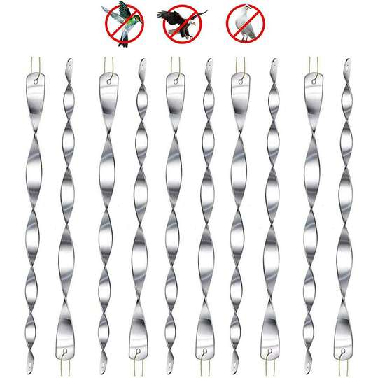 Aougo - 12pcs Bird Repeller, Reflective Bird Repeller, 30cm Bird Perch 360 Degree Reflective Spiral Light, Suitable for Balcony, Fruit Tree,