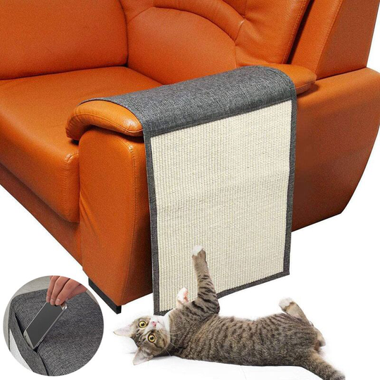 Cat Scratching Mat, Natural Sisal Couch Protector for Cats, Cat Scratcher Sofa Cover to Prevent Furniture Scratch, Cat Couch Protector Guards Pet