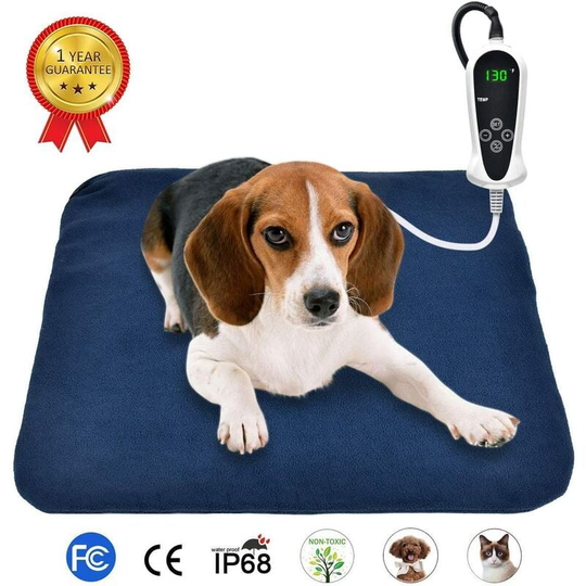 Bearsu - Heating Pad for Pets, Electric Heating Pad for Warming Mat for Dogs and Cats, Automatic Extinction,60x 45cm (European)