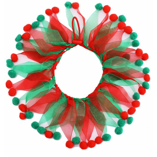 Pet Christmas Collar Ornaments Red and Green Collar Adjustable Holiday Dress for Cat and Dog (l (45cm))