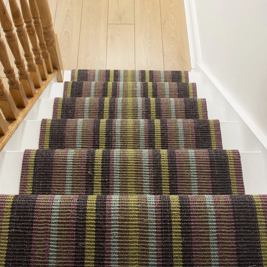 Alpert Flatweave Purple/Green/Blue Stair Runner