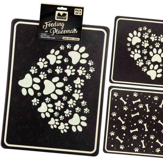 Vfm E-store - vfm - Pet Feeding Floor Placemats Assorted Designs - Playful Pets (2 Pack)