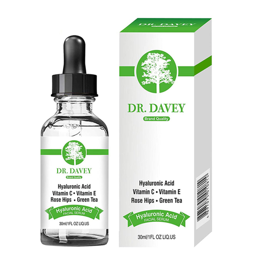 Dr. Davey Hyaluronic Acid Facial Serum With Vitamin C Vitamin E Rose Hips Green Tea 30ml