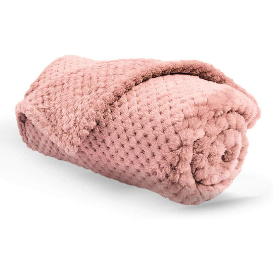 Plush Double Sided Washable Soft Warm Comfortable Cover for Pets Dog Sofa Bed, for Car Kennel Blanket, Pink, L-80 x 100cm