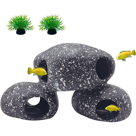 Cichlids Rock Decor Decor Aquarium Stone Hideaway Realistic Decoration Betta Hideout Shelter Shrimp Cave Fish Tank Ornament For Short Dorade and