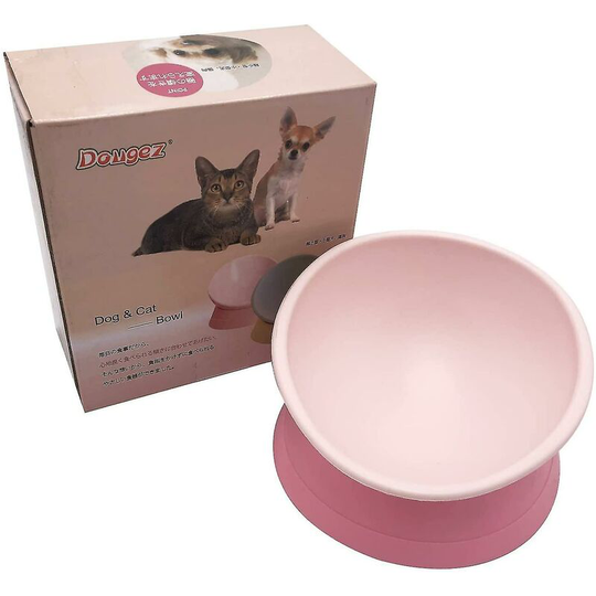 Pet Sterile Angle Tilted Feeder Slope Base Anti-slip Detachable Food Bowl,Pink