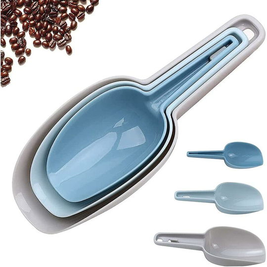 3 In 1ice Scoop Set, Multi Purpose Plastic Kitchen Scoops Canisters, Ice Scooper (a-1b)