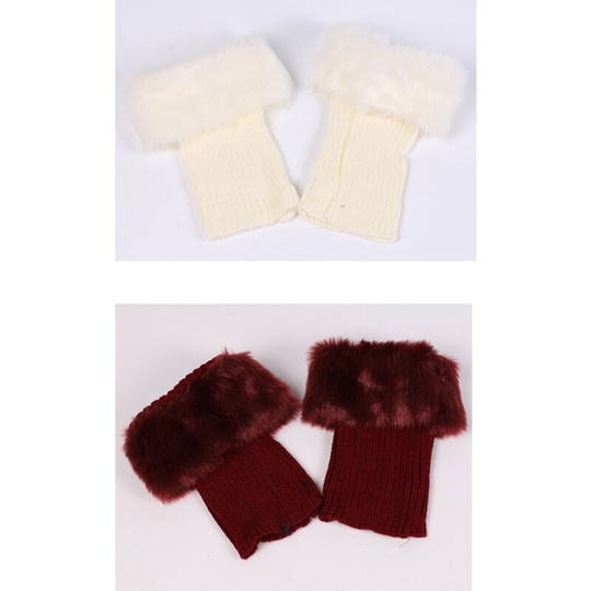 2 pairs New fur sock lining short boots c
