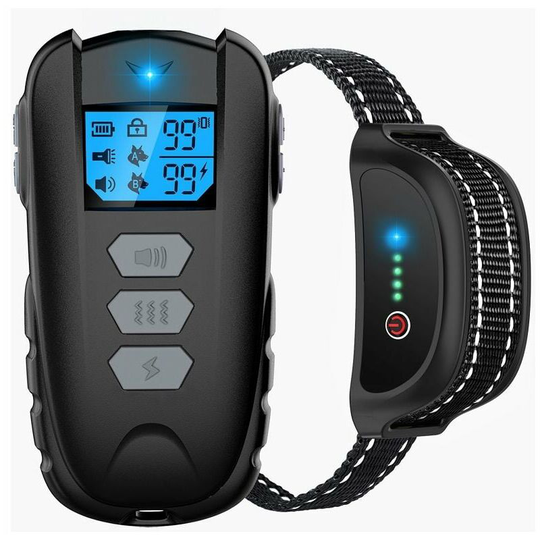 Bearsu - 1650 Feet Remote Control Dog Training Collar, IPX7 Waterproof Dog Collar with Beep, Vibration, Shock, Adjustable 0-99 Levels of Shock