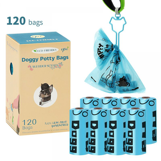 Dog Poop Bags, 8 Rolls, Dog Poop Bag Dispenser Poop Bag, Leak Resistant & Odorless Blue 18 Rolls Thick 1.5 Bristle