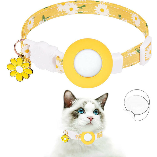 Cat collar for safe, light and comfortable i Cat collar, Yellow + front and back film, 1 piece