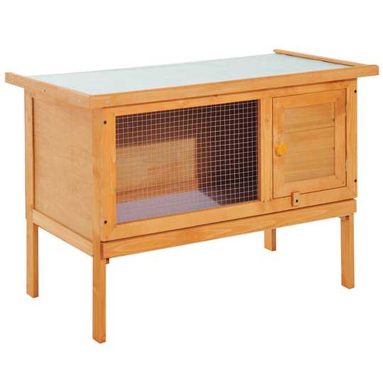 PawHut Rabbit Hutch Bunny Cage Guinea Pig Elevated House Wood Outdoor