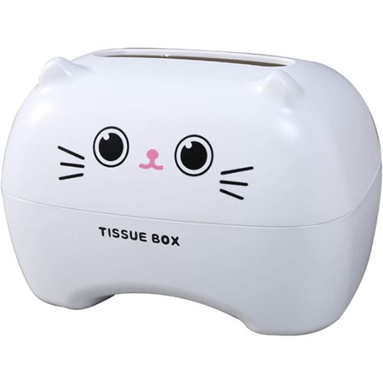 Devenirriche - Cute Plastic Tissue Box Cartoon Style Tissue Box Holder Rectangular Tissue Box Creative Home Convenient Tissue Dispenser for Table