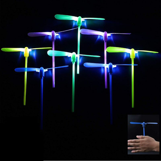 Helicopters Flying Toys, 8 Pieces led Light Up Helicopter Arrow Rocket Copters Fun Gift