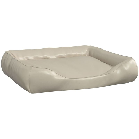 Dog Bed Beige 80x68x23 cm Faux Leather Vidaxl Beige
