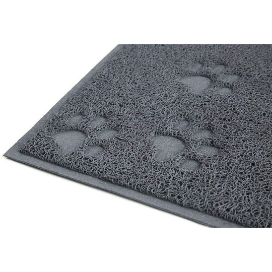 Litzee - Pet Feeding Mat,Food Bowl Placemat, Waterproof and Non-slip Square Pet Mat, pvc Non-Slip Square, 30 x 40 cm (grey)